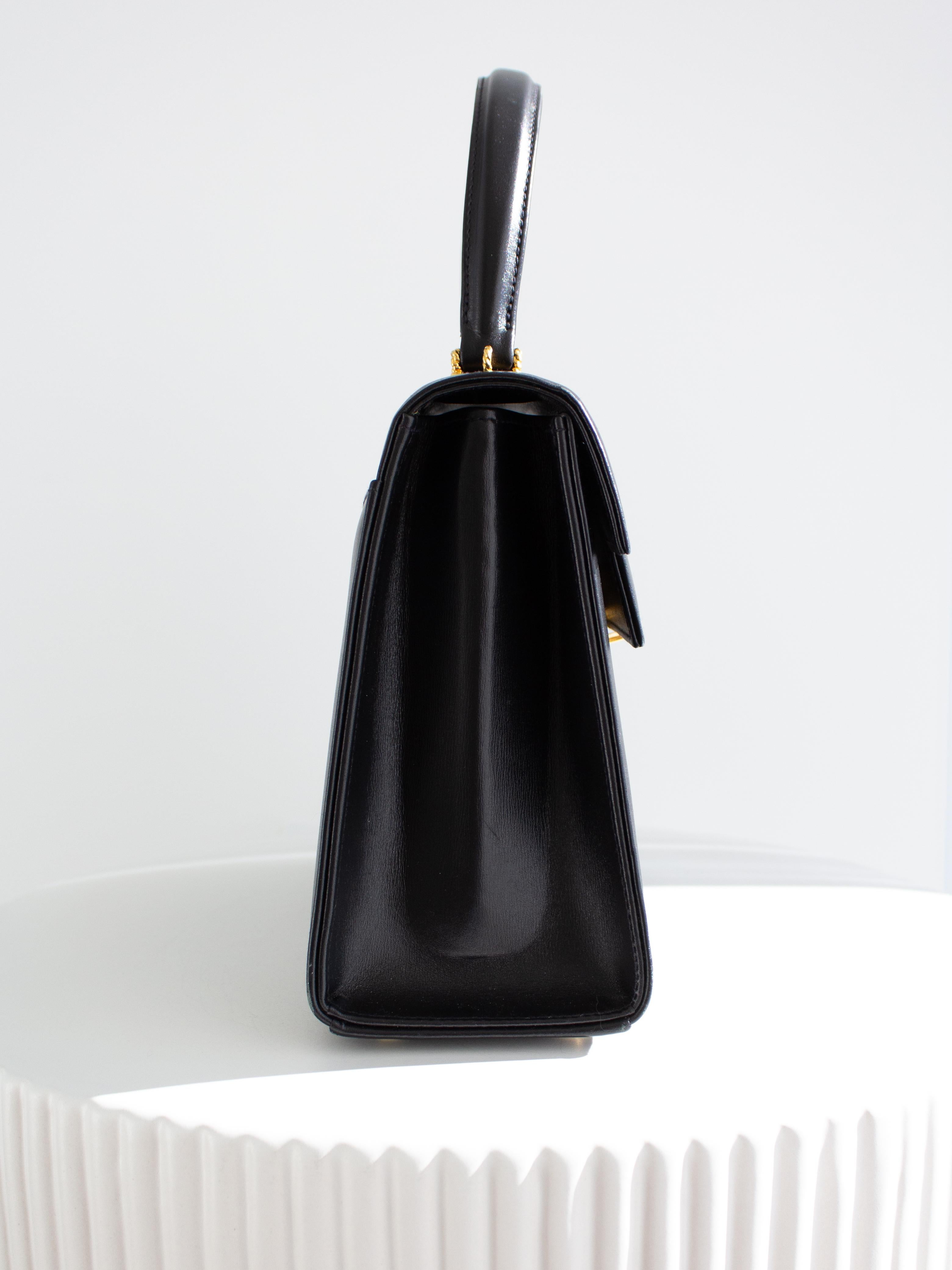 Launer London Traviata Reina Isabel Negro Bolso de Asa Superior 5