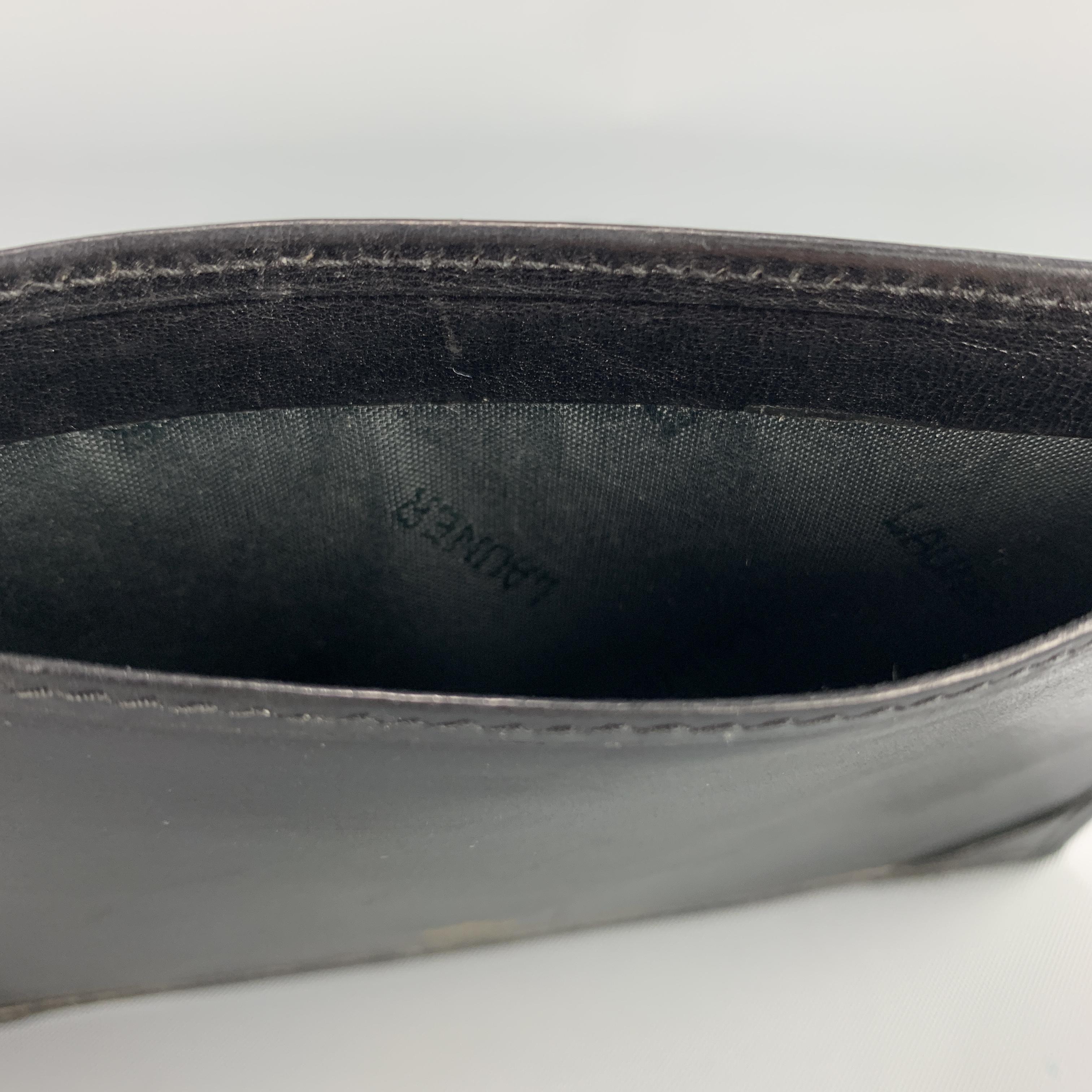 LAUNER Solid Black Leather Card Case Wallet In Good Condition In San Francisco, CA