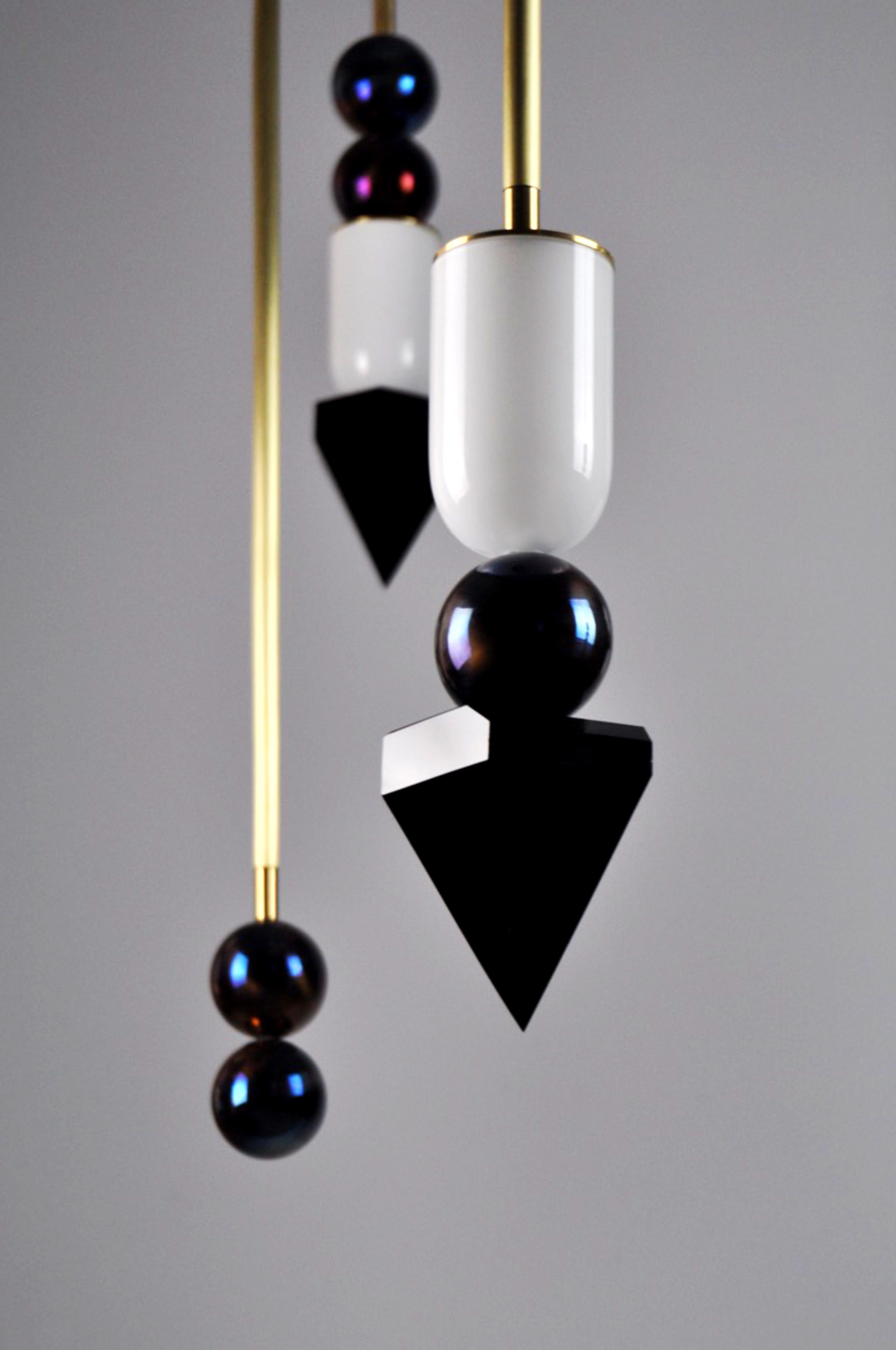 Scandinavian Laur Large Contemporary LED Chandelier, Brass, Handmade/Finished, Art, Sculpture For Sale