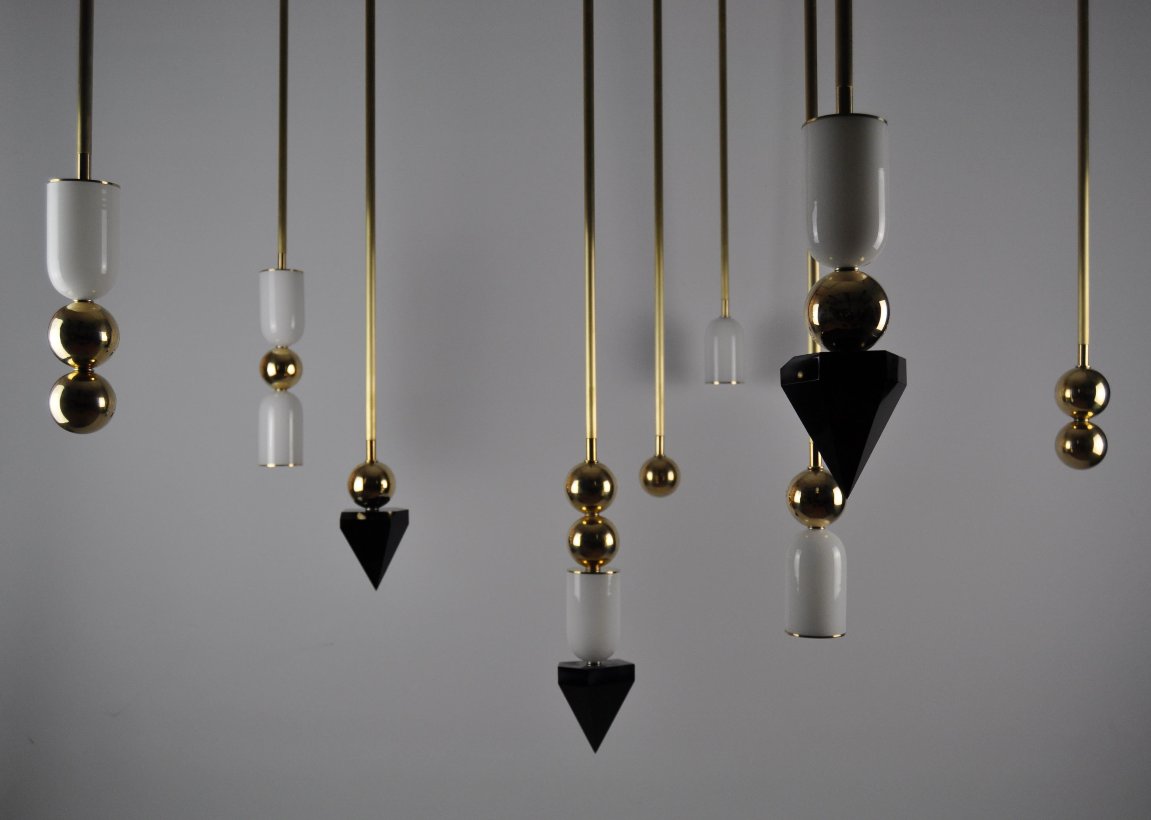 Laur Large Contemporary LED Chandelier, Brass, Handmade/Finished, Art, Sculpture For Sale 1