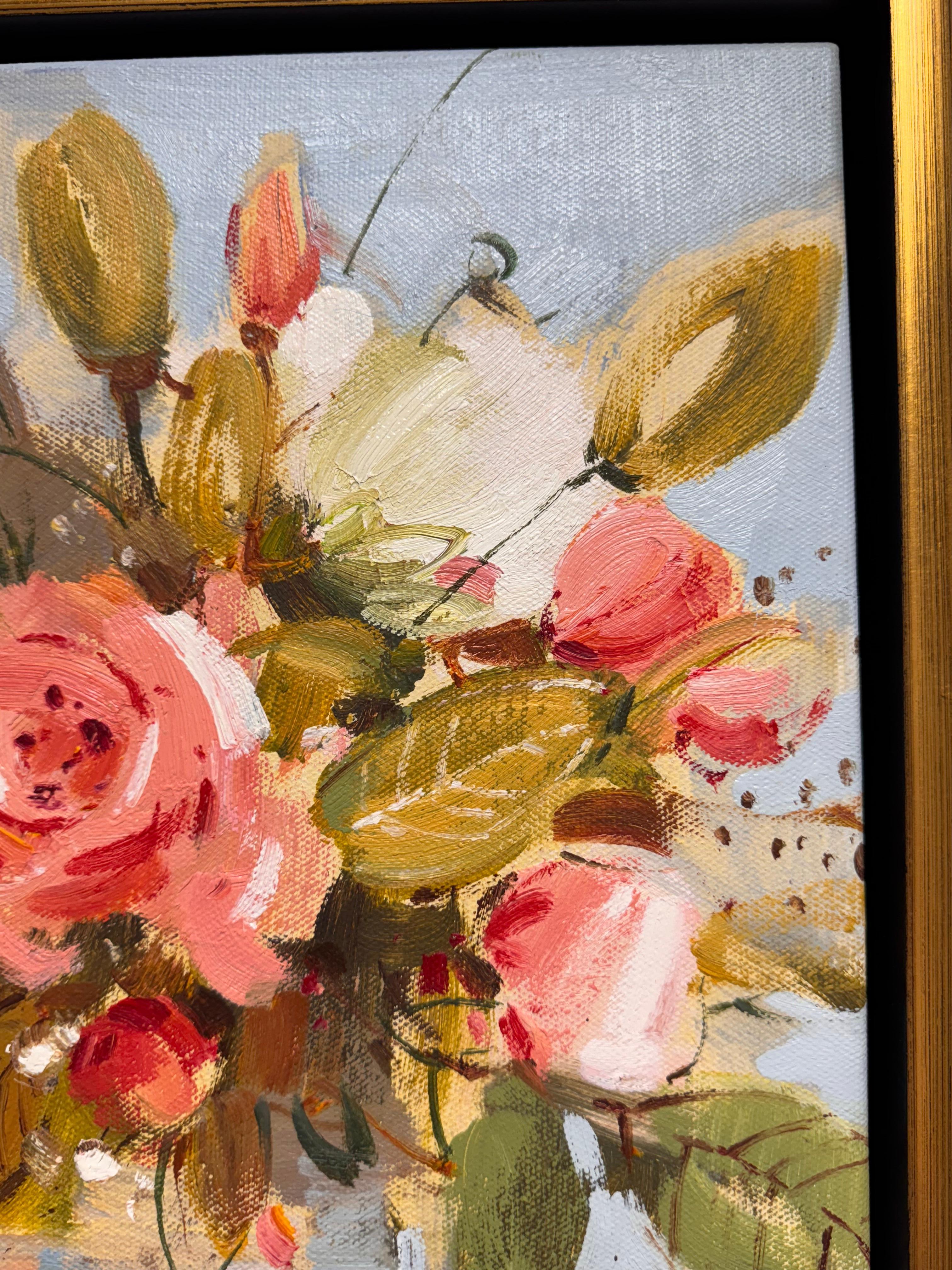 Frühlingsblüten (Beige), Still-Life Painting, von Laura
