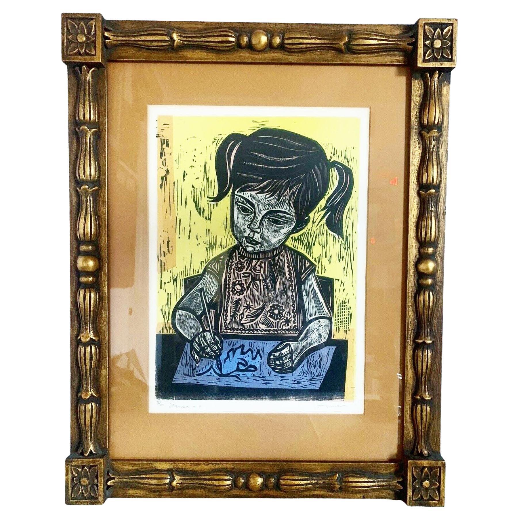 Laura #2, Framed Lithograph 76/200 By Irving Amen 1950s