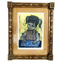 Laura #2, Framed Lithograph 76/200 By Irving Amen 1950s