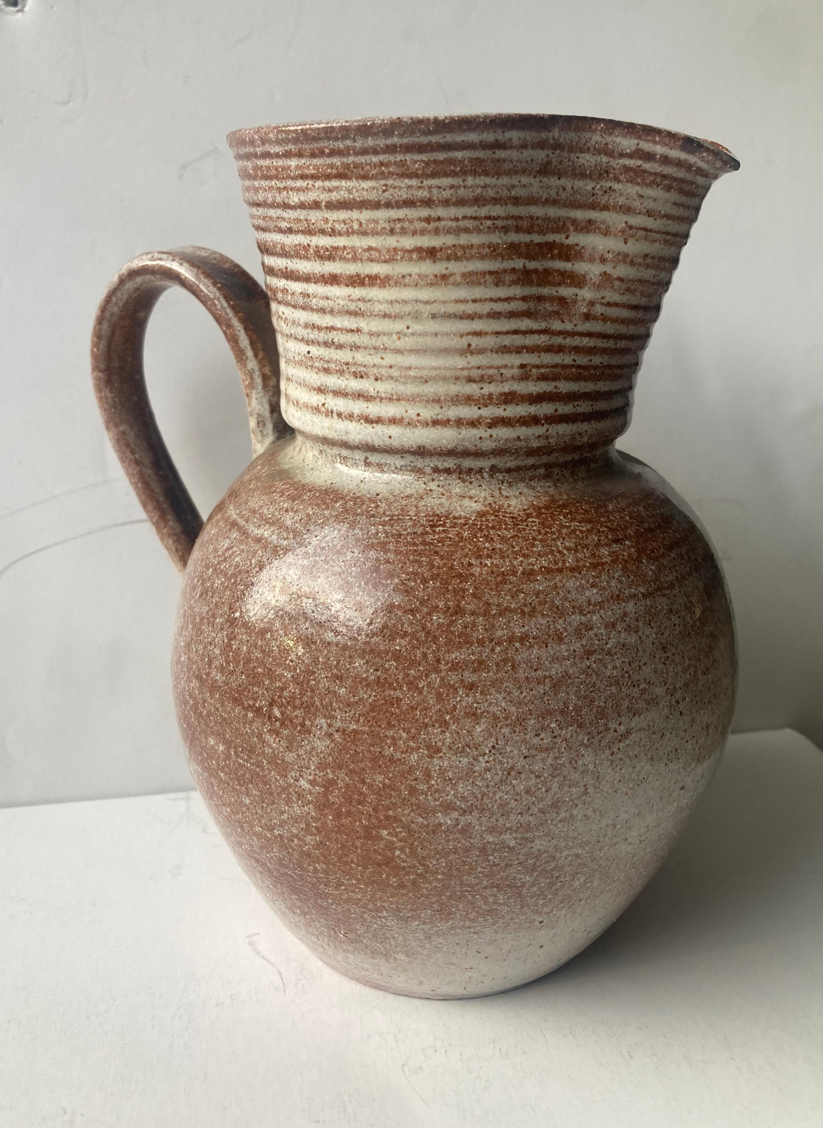 Laura Andreson ceramic / pottery pitcher , signed dated  In Good Condition For Sale In Los Angeles, CA