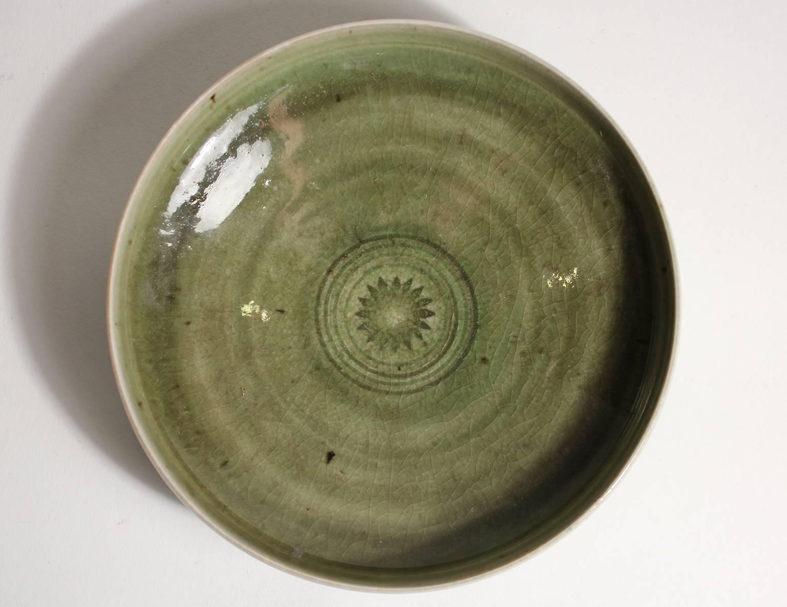 Laura Andreson Green Celadon Porcelain Art Pottery Bowl In Excellent Condition In San Diego, CA