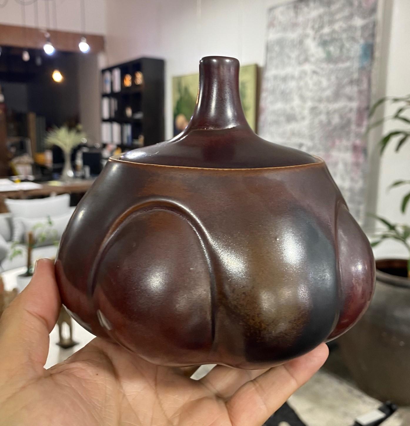 Laura Andreson Signed Glazed Midcentury California Studio Pottery Vessel Pot 9