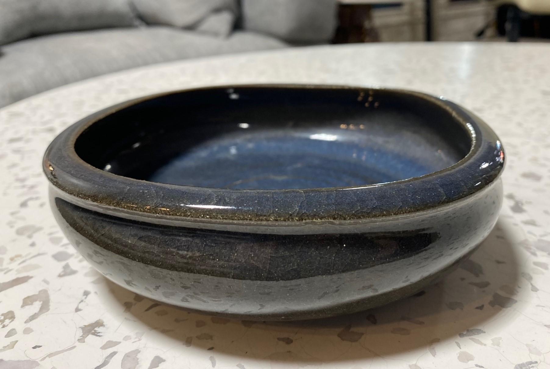 20th Century Laura Andreson Signed Glazed Mid-Century Modern California Studio Pottery Bowl For Sale