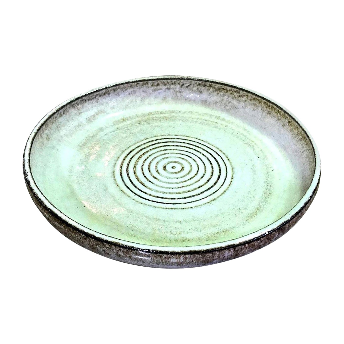 Laura Andreson Signed Large Mid-Century Modern Ceramic Pottery Low Bowl, 1954