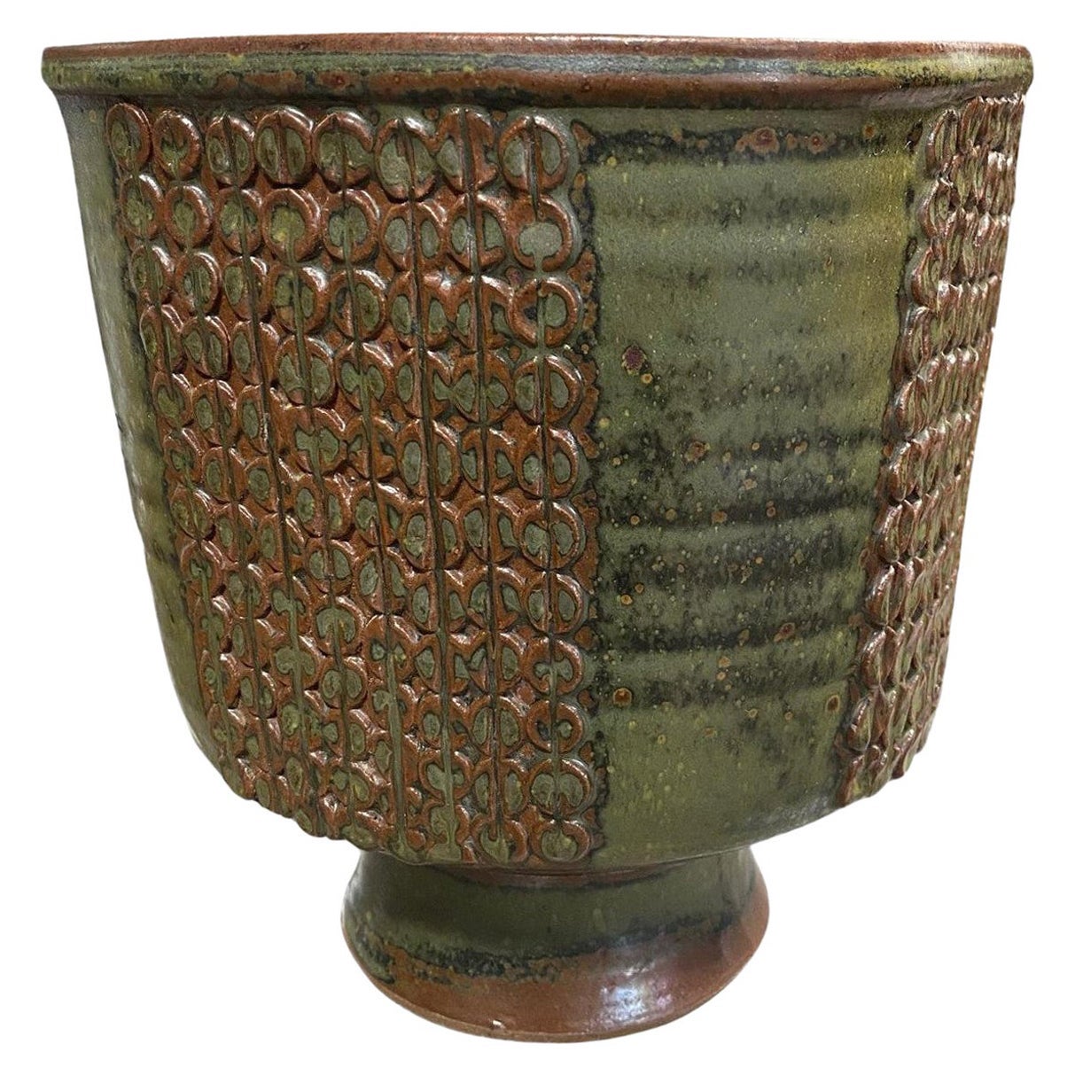 Laura Andreson Signed Monumental Glazed Mid-Century Modern Ceramic Pottery Bowl