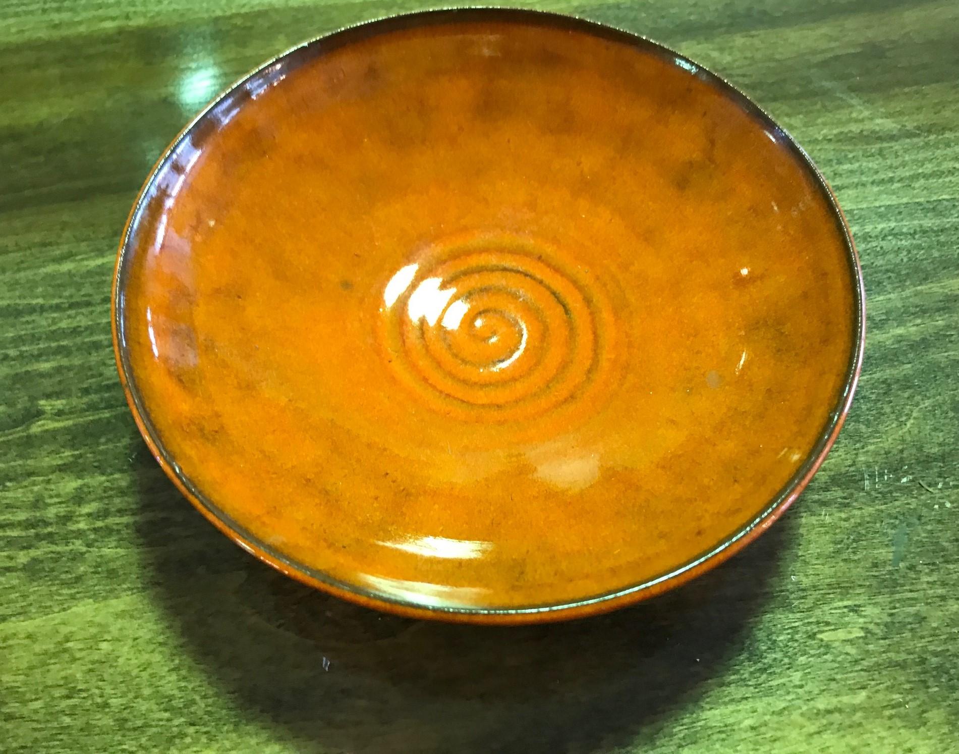 Laura Andreson Signed Red Glazed Mid-Century Modern Ceramic Pottery Bowl, 1951 2