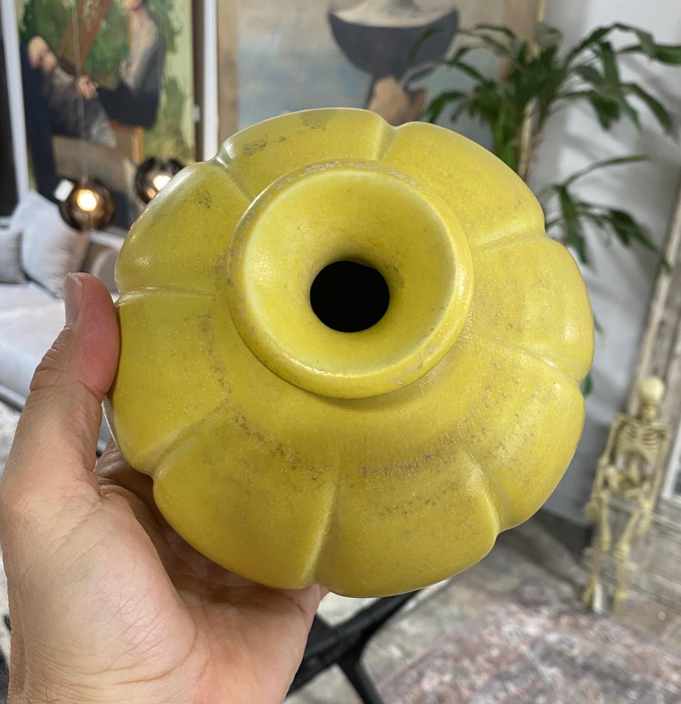 Laura Andreson Signed Yellow Glazed Midcentury California Studio Pottery Vase 5