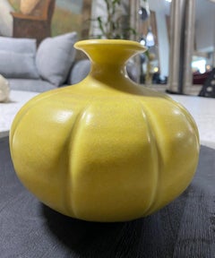 Laura Andreson Signed Yellow Glazed Midcentury California Studio Pottery Vase