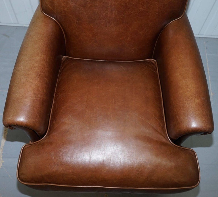 Laura Ashley Brown 100 Leather Cattle Hide Club Armchair Lovely Heritage Patin At 1stdibs Laura ashley whitworth leather armchair light brown scandi beautiful chair. laura ashley brown 100 leather cattle hide club armchair lovely heritage patin