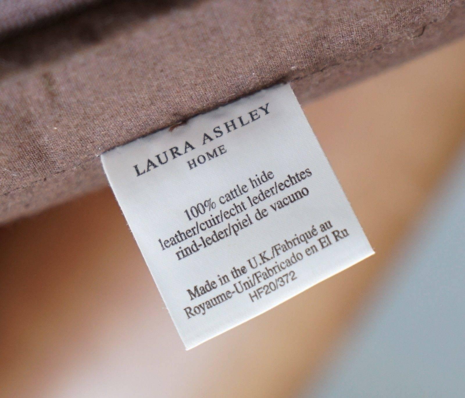 Hand-Crafted Laura Ashley Brown 100% Leather Cattle Hide Club Armchair Lovely Heritage Patin