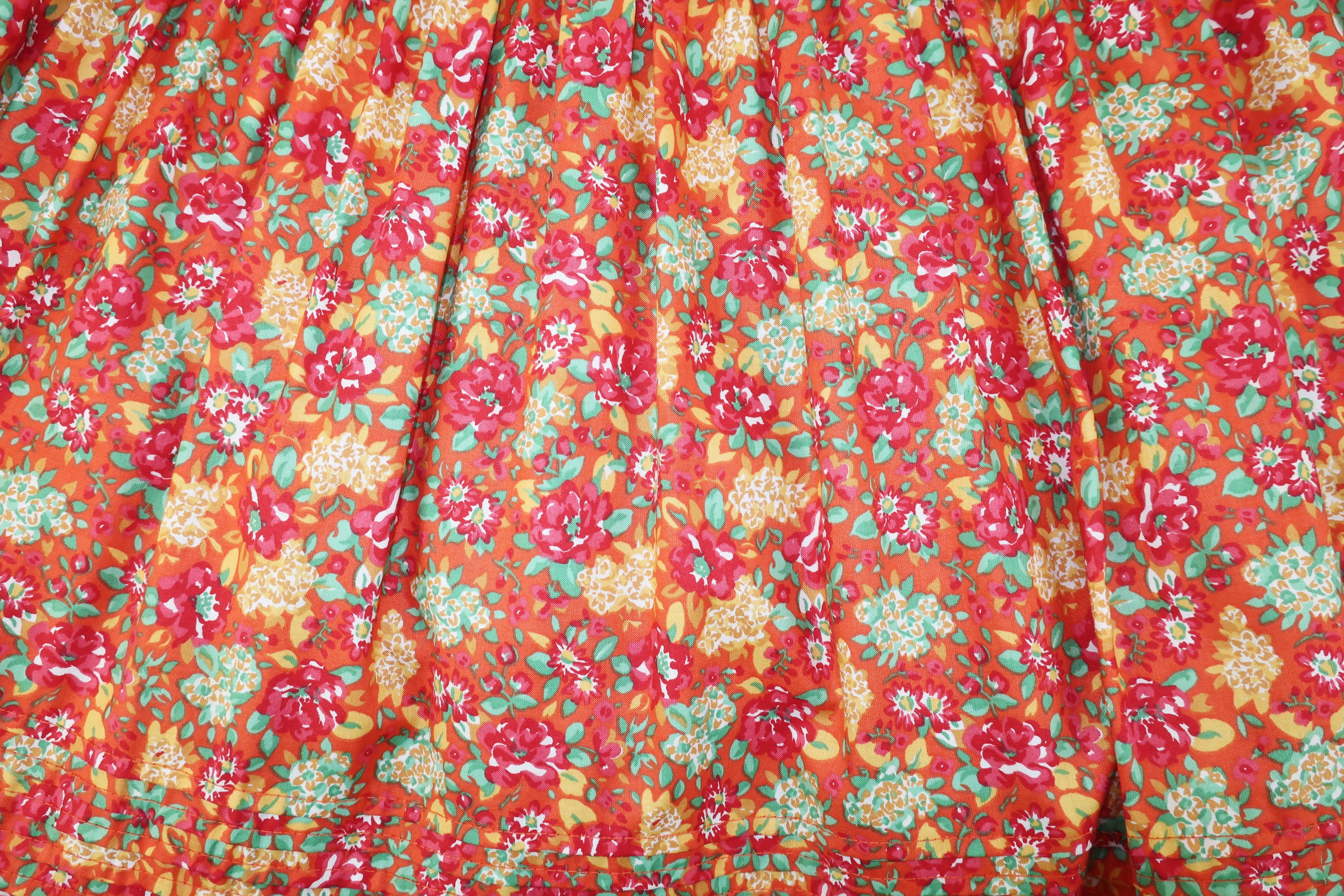Laura Ashley Floral Cotton Prairie Peasant Skirt, 1980's 2