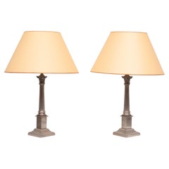 Laura Ashley coppia di lampade da tavolo Colum in nichel