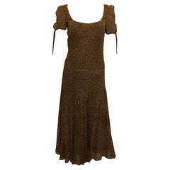 Laura Ashley Spotted Silk Tea Dress