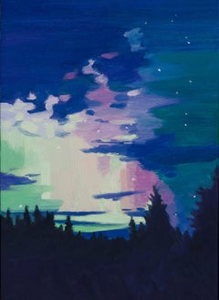 Look Up Northern Lights 18 - Cielo notturno Aurora Boreale Paesaggio forestale, 2025