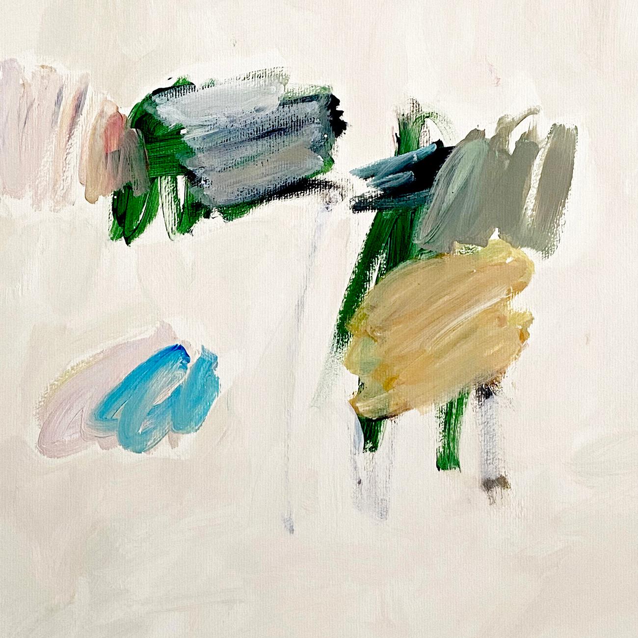 Gemeinschaften (Abstrakte Malerei) (Beige), Abstract Painting, von Laura Basterra Sanz