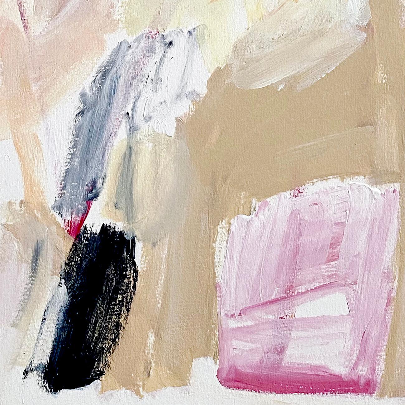 Delicious, Delicate (Abstrakte Malerei) (Beige), Abstract Painting, von Laura Basterra Sanz