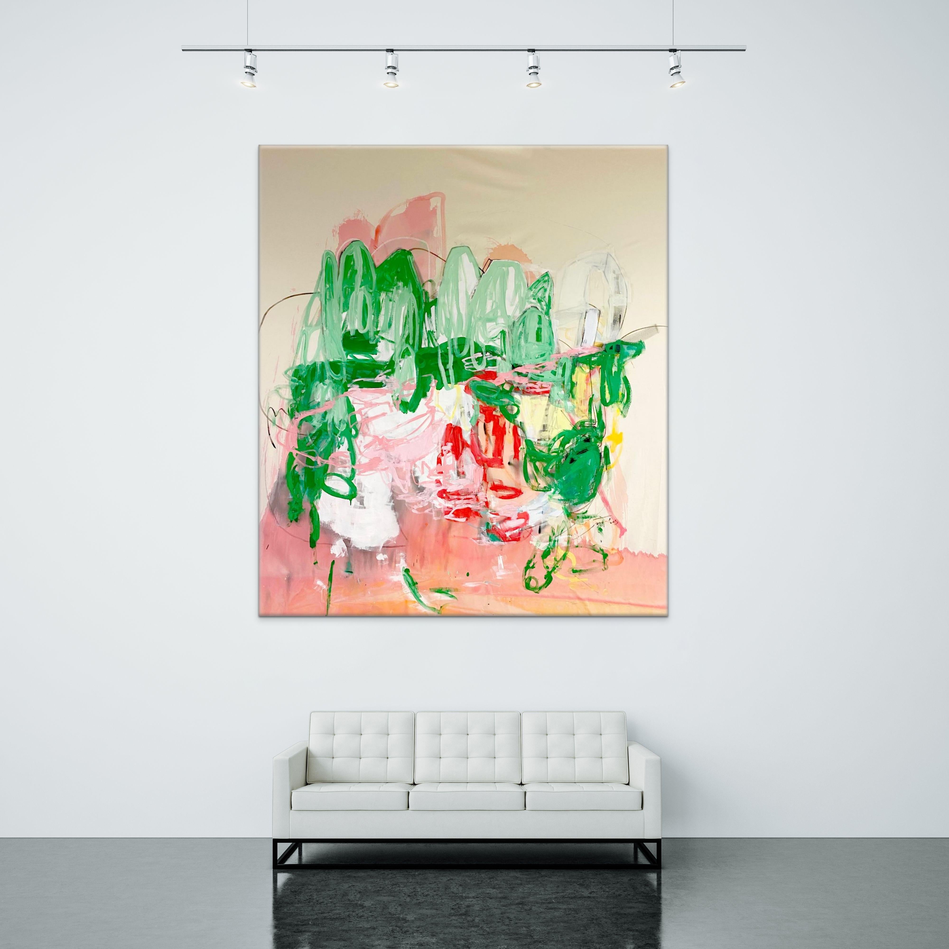 Evergreen (Pittura astratta) - Painting di Laura Basterra Sanz