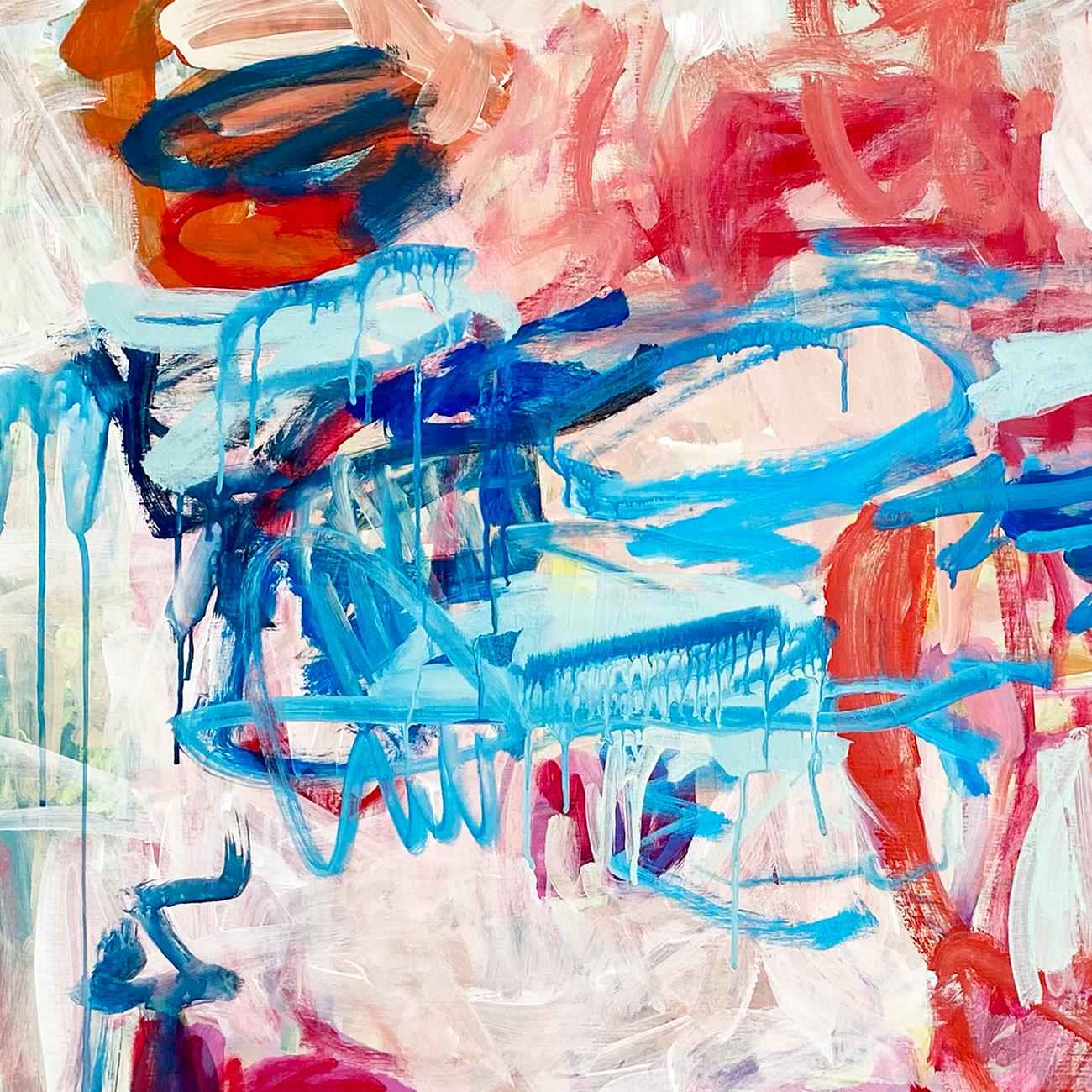 Es ist neu (Abstrakte Malerei) (Beige), Abstract Painting, von Laura Basterra Sanz