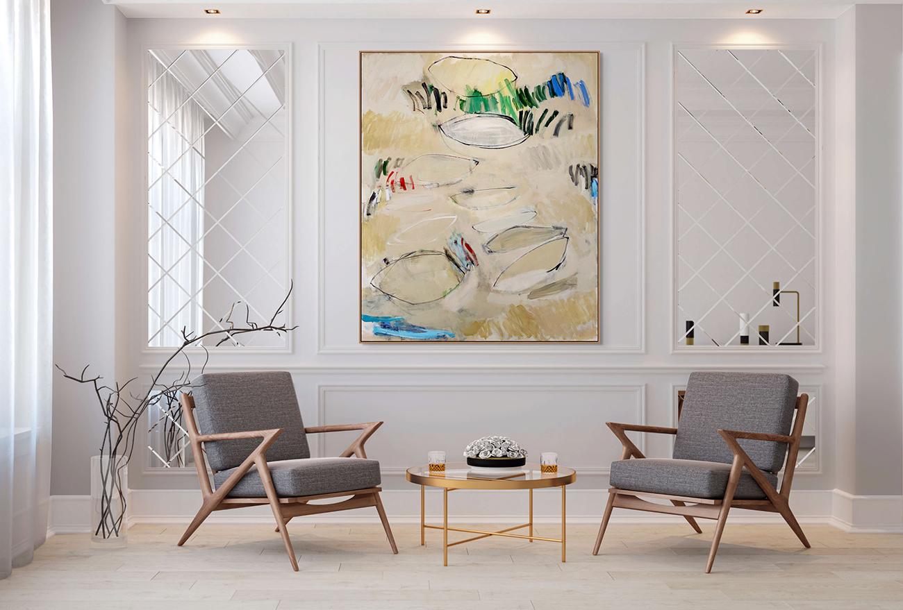 The River (La Meuse) (Abstract Painting) For Sale 1