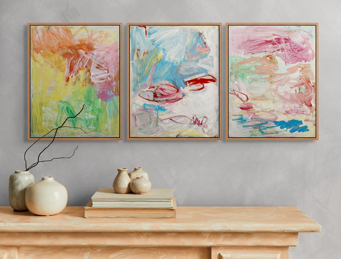Senza titolo (Fuoco, Acqua, Vento) (Pittura astratta) - Painting Astratto di Laura Basterra Sanz