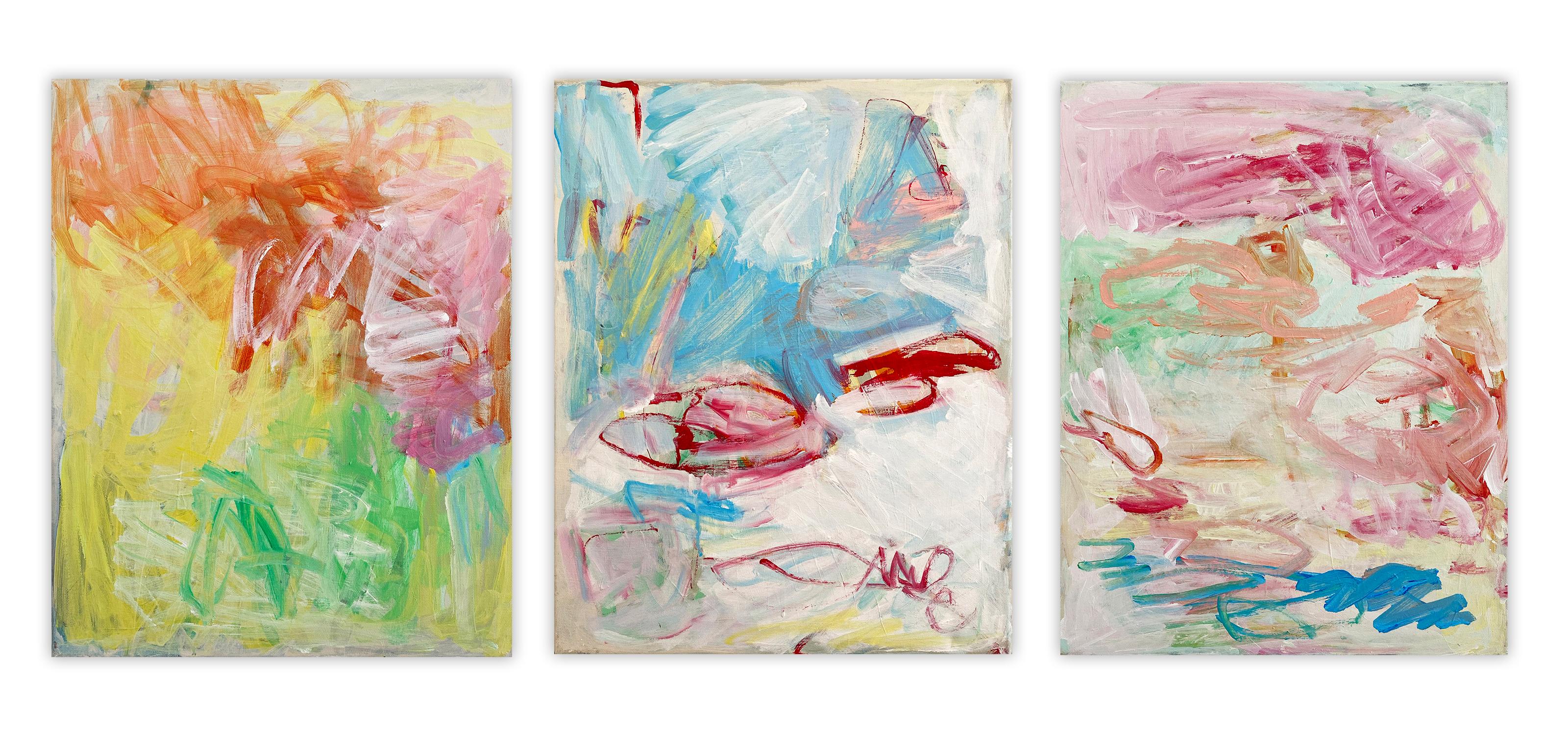 Abstract Painting di Laura Basterra Sanz - Senza titolo (Fuoco, Acqua, Vento) (Pittura astratta)