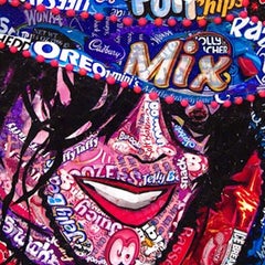 Michael - Original - Part of Candy Wrapper Collage Series