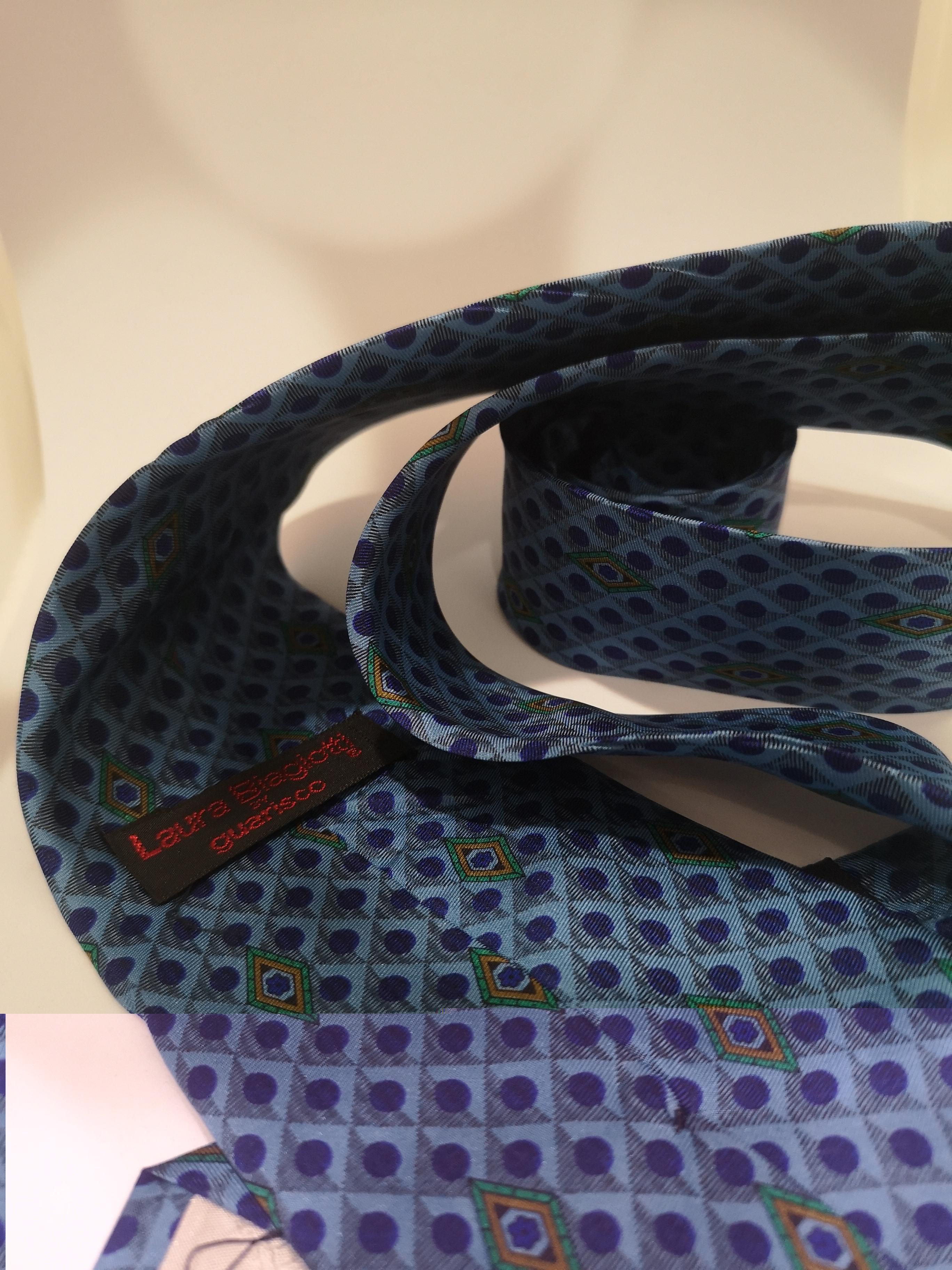 Blue Laura Biagiotti blue multicoloured silk tie