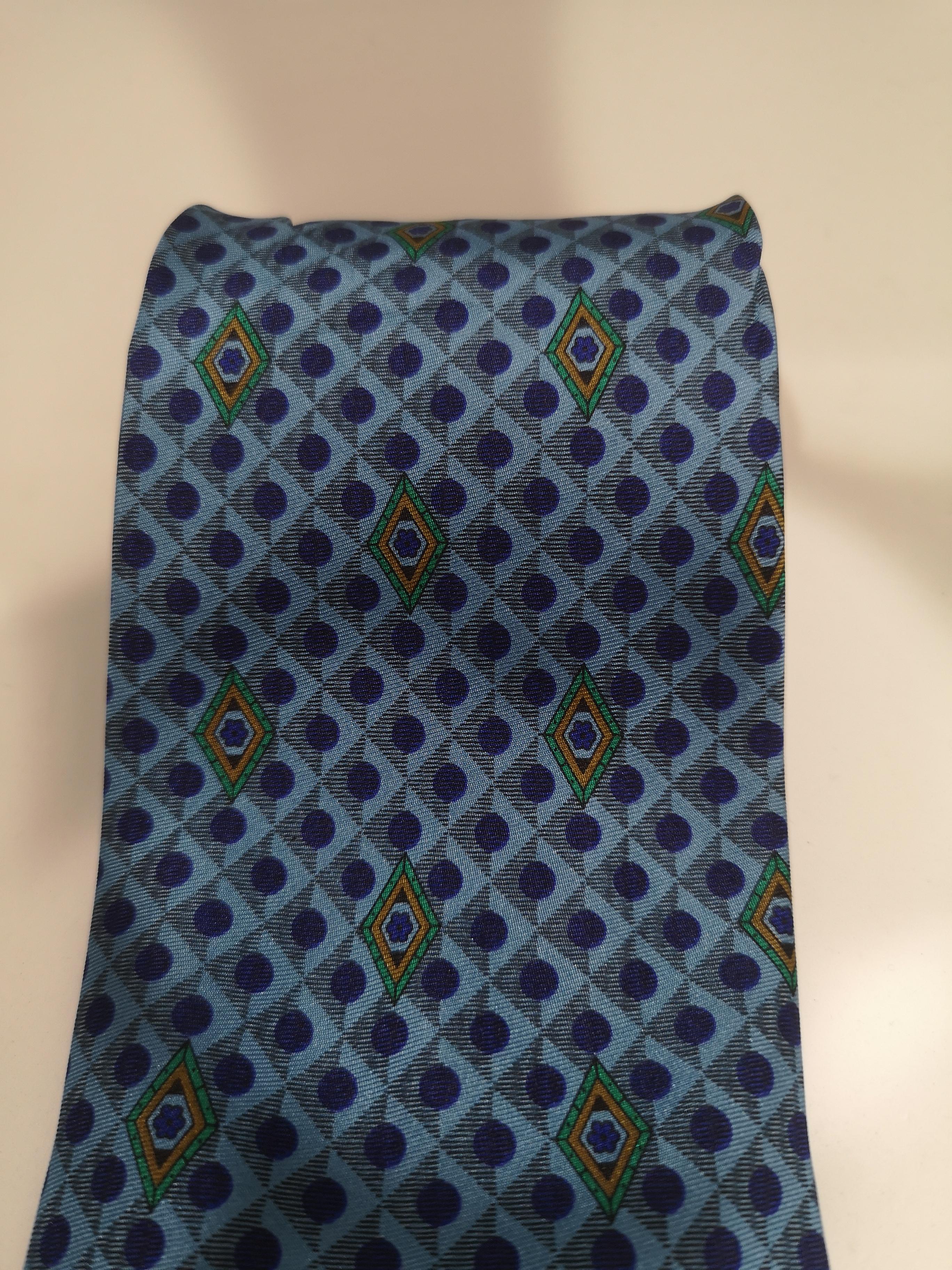 Men's Laura Biagiotti blue multicoloured silk tie