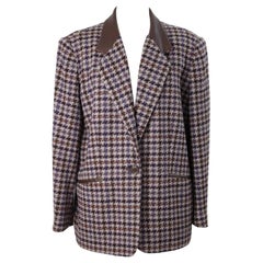 Vintage Laura Biagiotti Brown Beige Wool Tweed Jacket