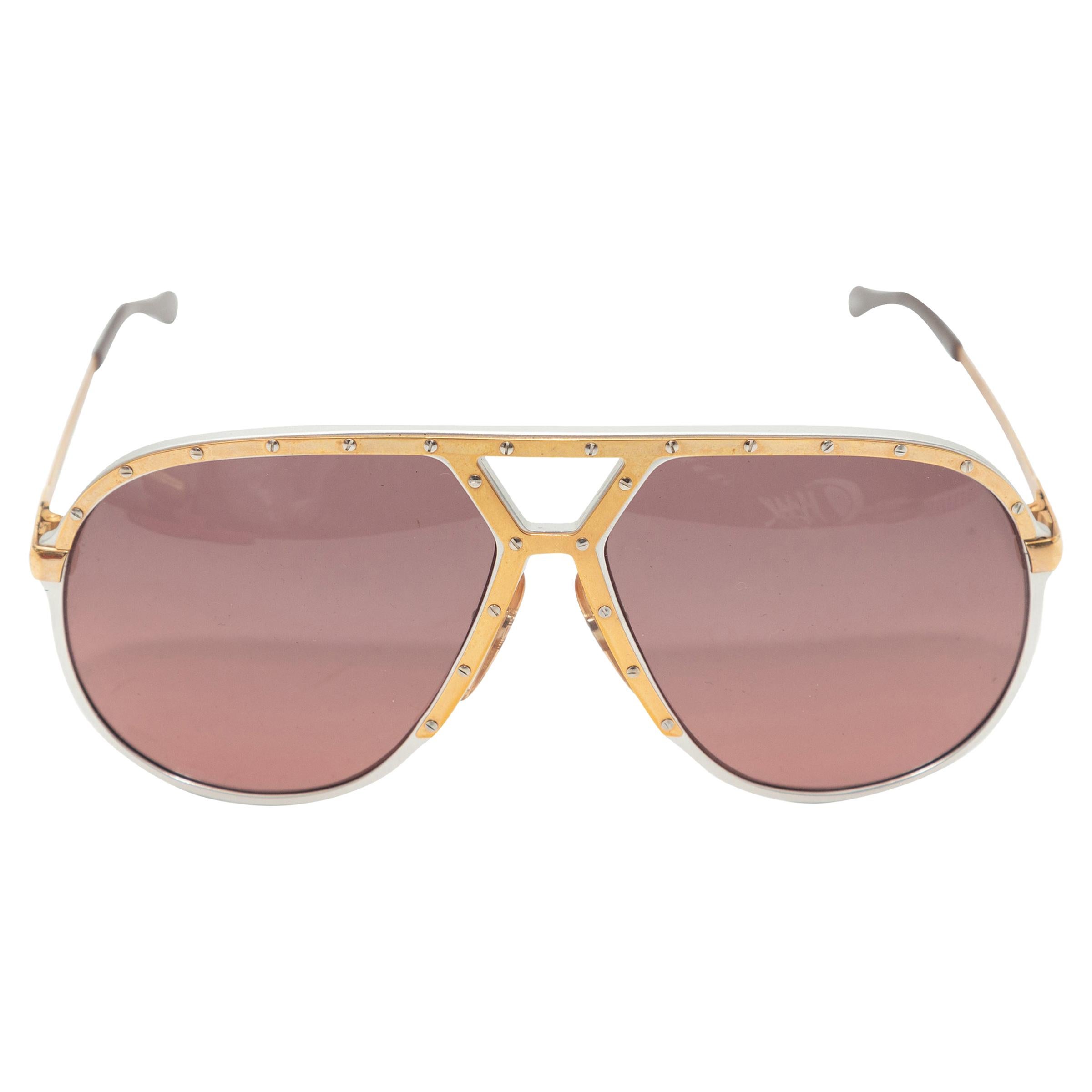 Laura Biagiotti Gold Oversize Sunglasses