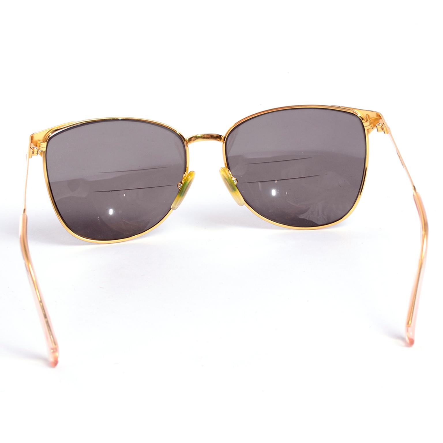 Women's or Men's Laura Biagiotti Gold Rim Vintage Sunglasses Frames For Sale