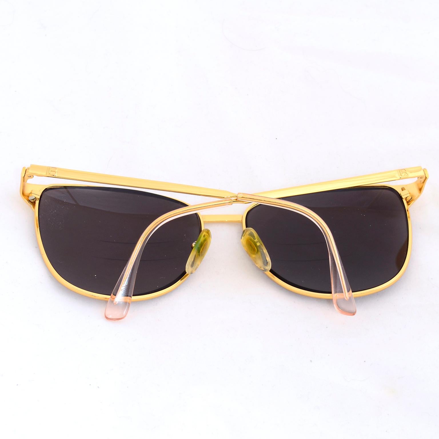 Laura Biagiotti Gold Rim Vintage Sunglasses Frames For Sale 1