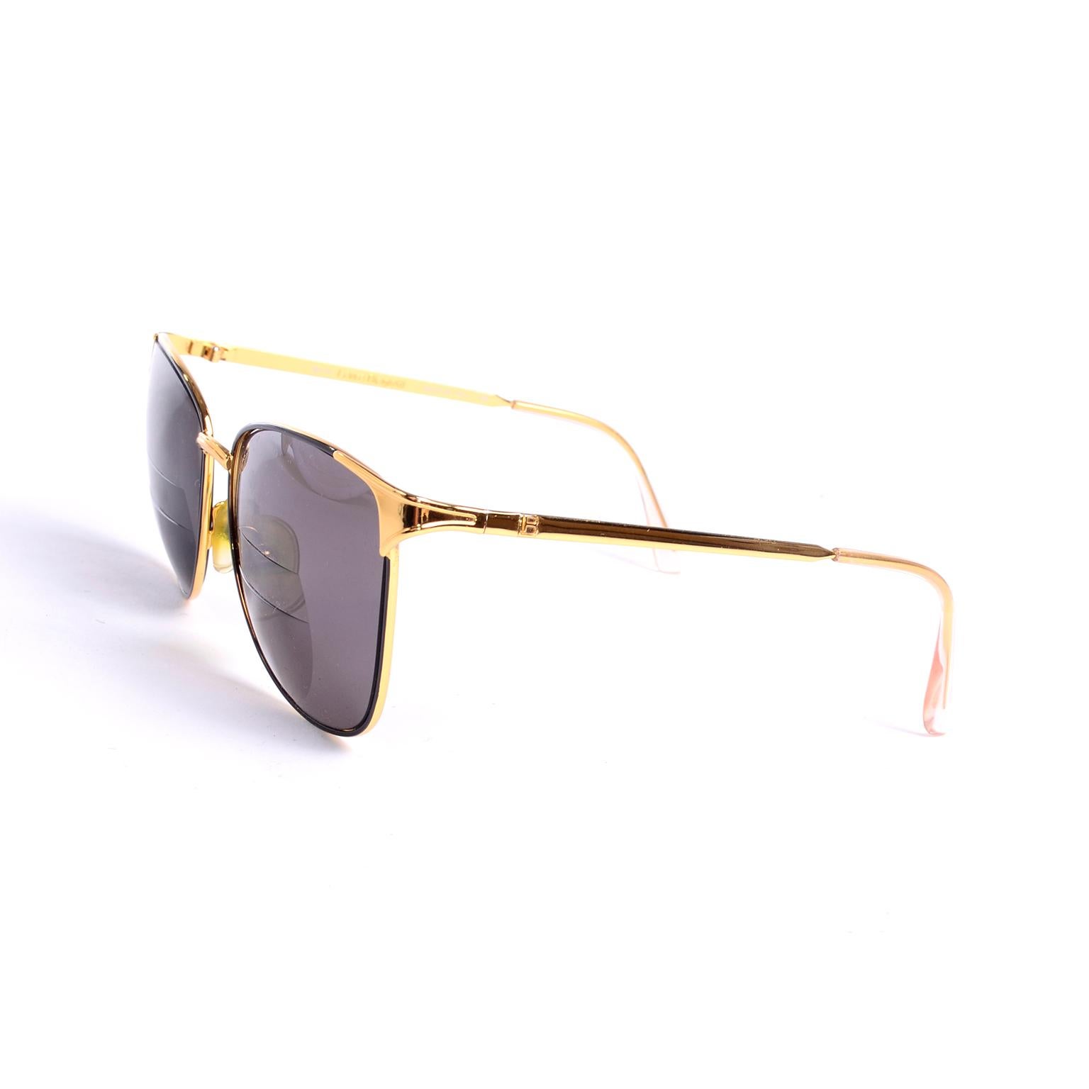 Laura Biagiotti Gold Rim Vintage Sunglasses Frames For Sale 2