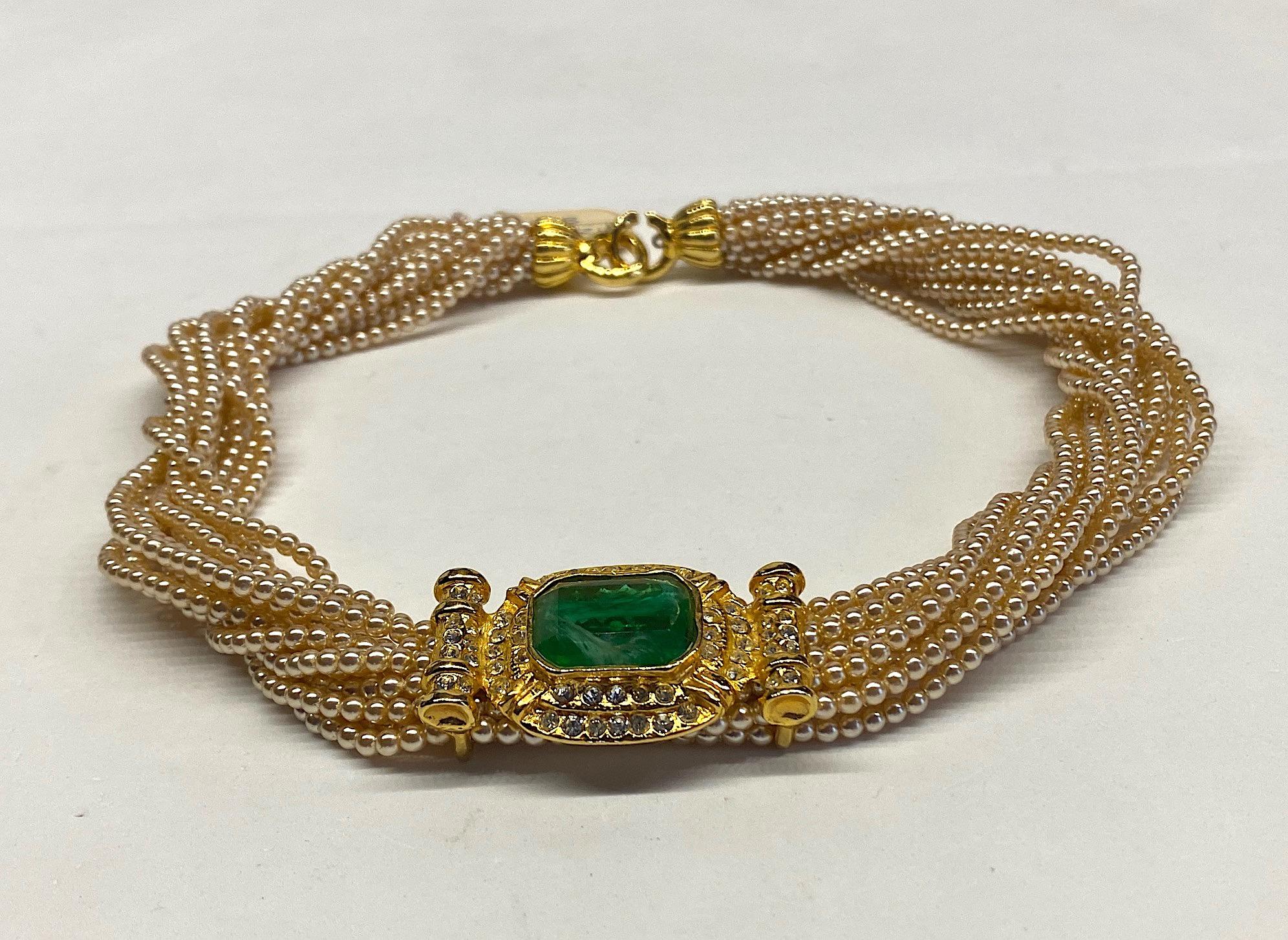 Laura Biagiotti Multi Strand Pearl Torsade Necklace, 1980s 12