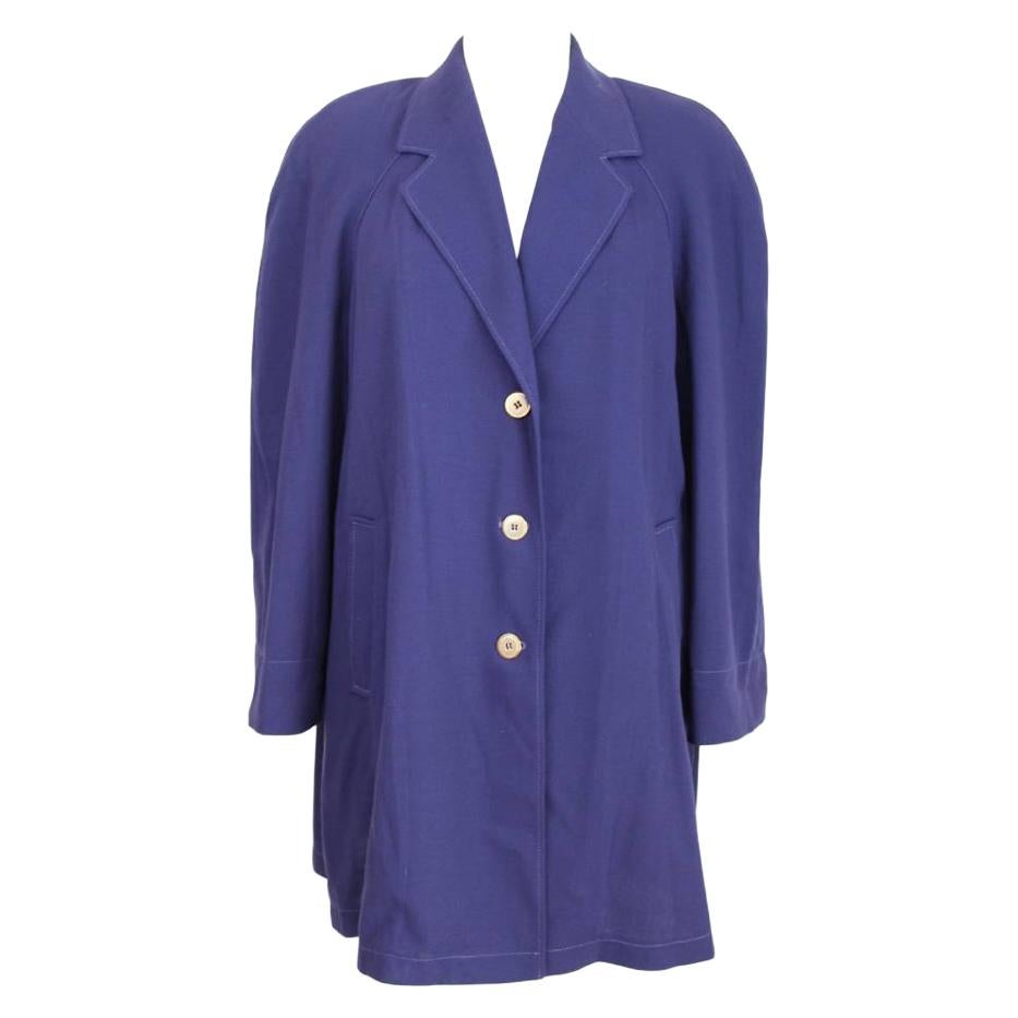 Laura Biagiotti Purple Cotton Classic Coat