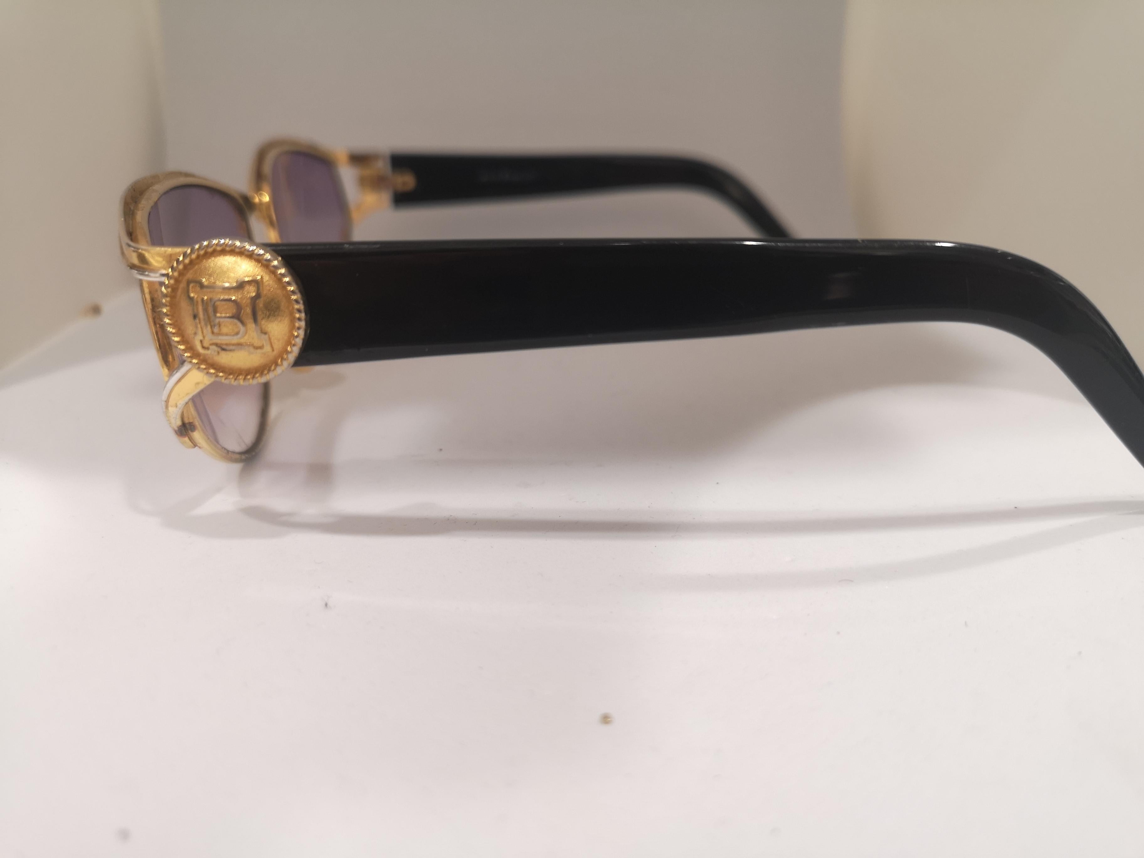Laura Biagiotti purple lens gold black sunglasses 2