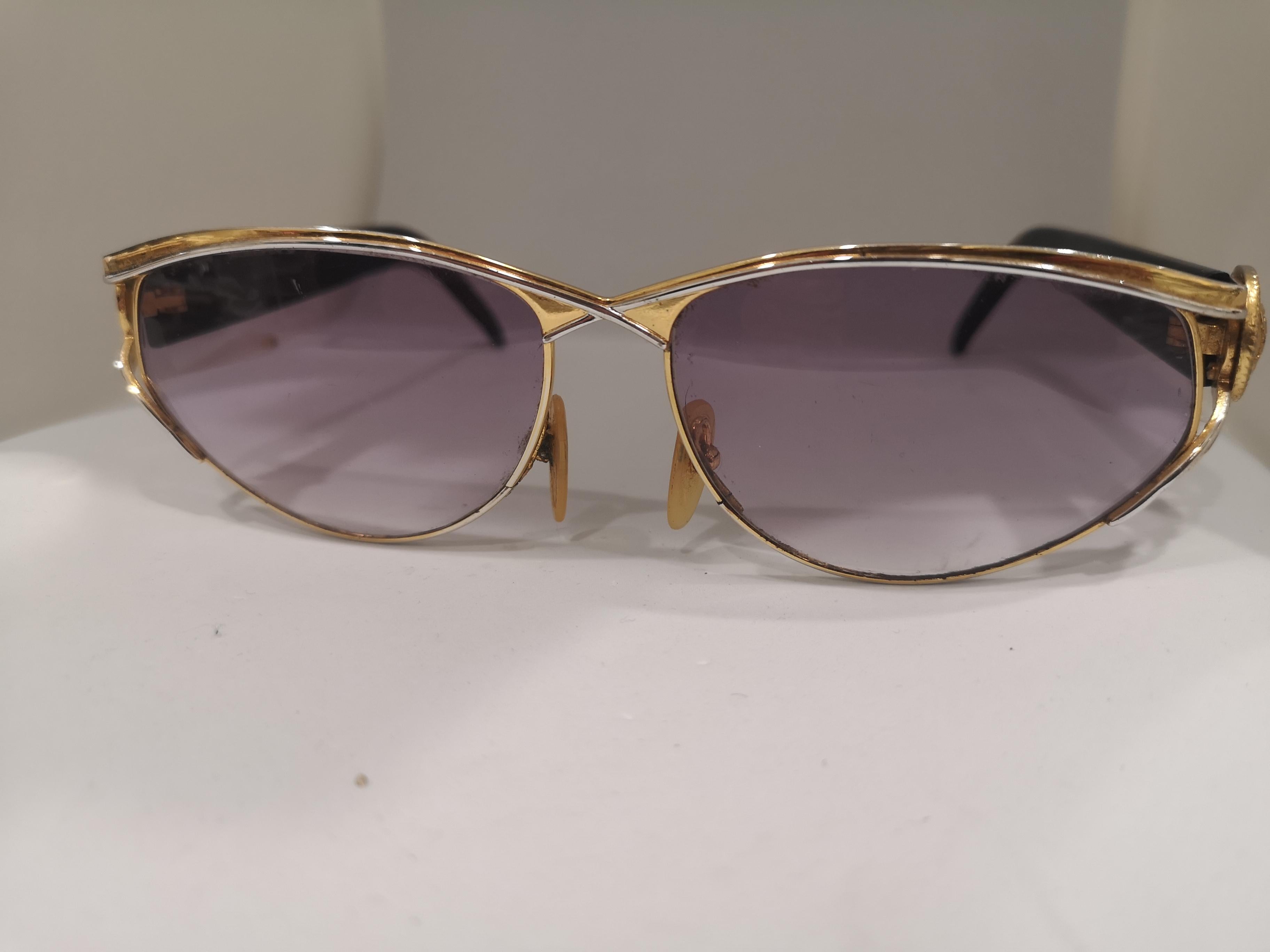 Laura Biagiotti purple lens gold black sunglasses 3