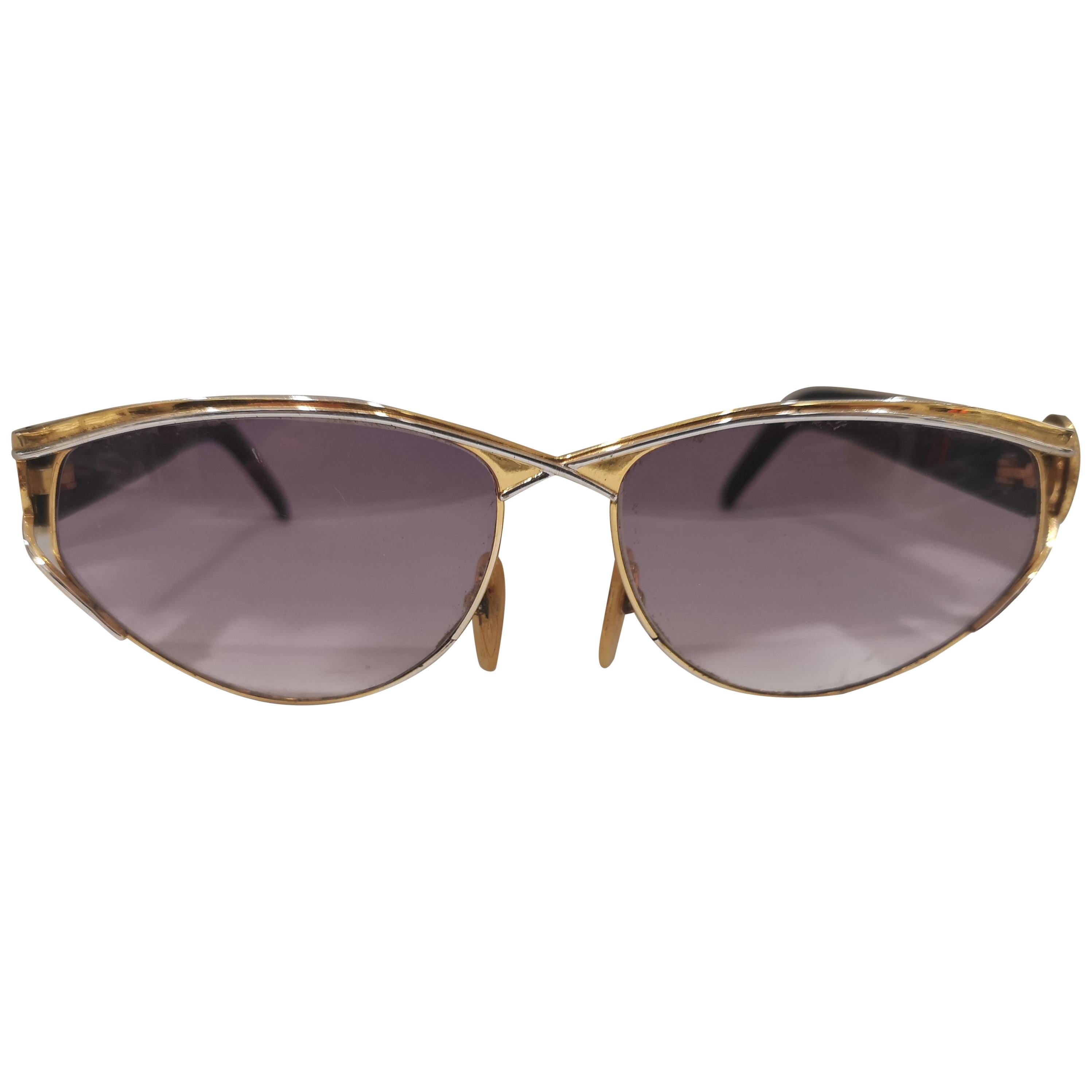Laura Biagiotti purple lens gold black sunglasses