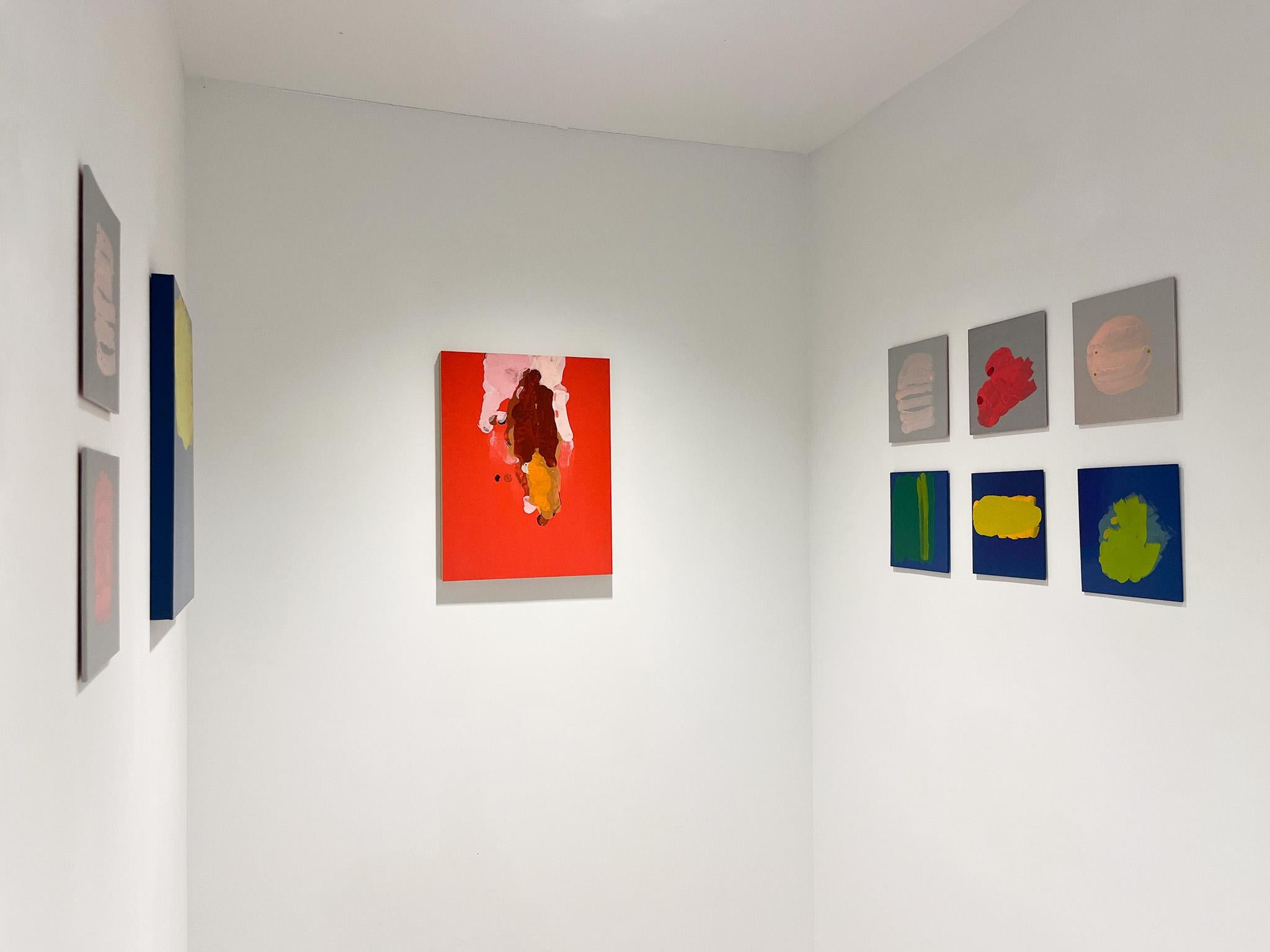 Laura Bidwa « Artist Talk 15 », peinture à l'huile et au latex sur panneau en vente 1