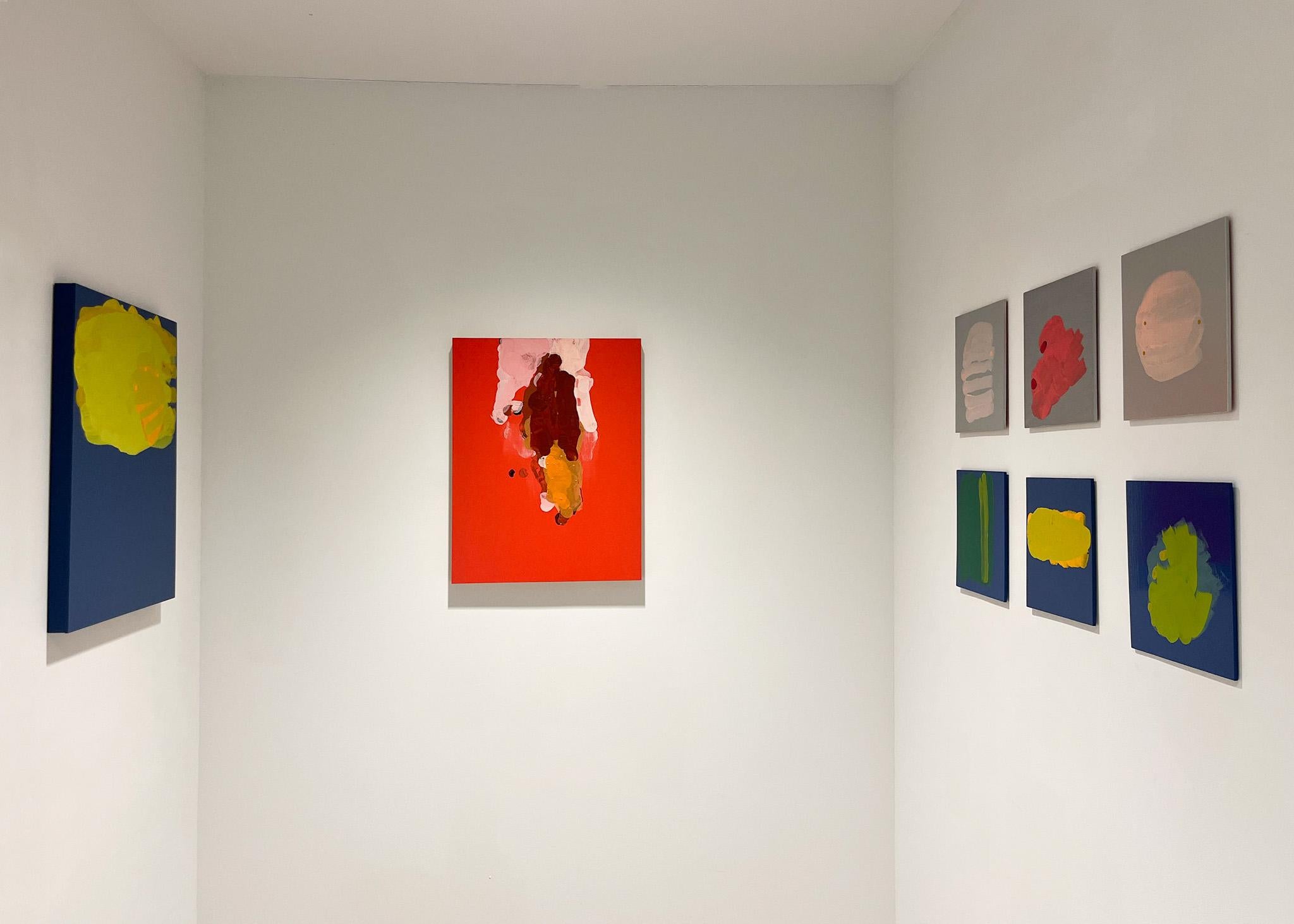 Laura Bidwa « Artist Talk 15 », peinture à l'huile et au latex sur panneau en vente 2