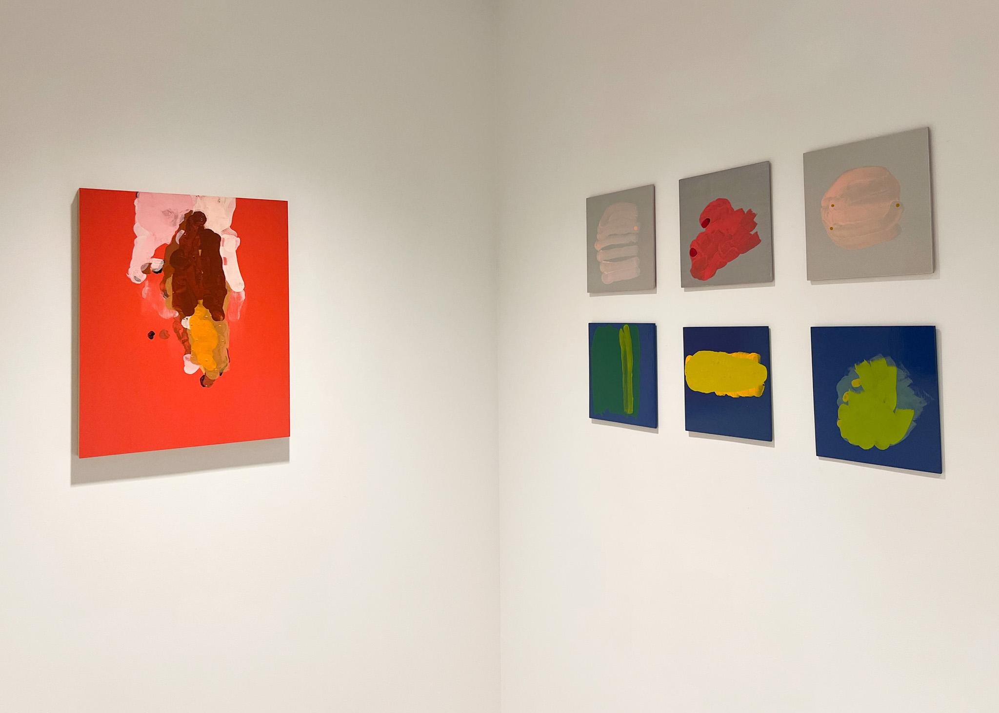 Laura Bidwa « Artist Talk 15 », peinture à l'huile et au latex sur panneau en vente 3
