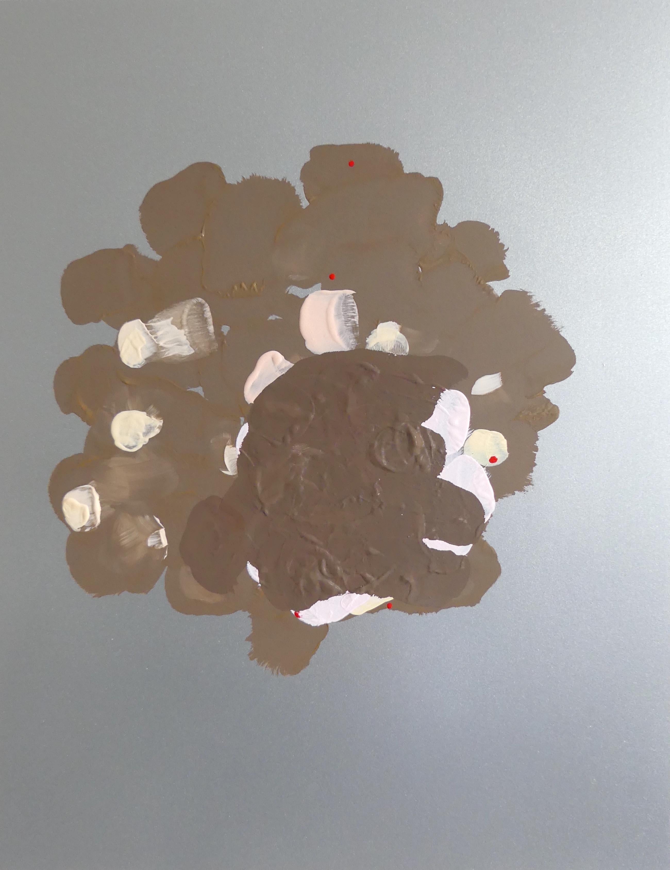 Laura Bidwa "Holder" oil and spray paints on panel