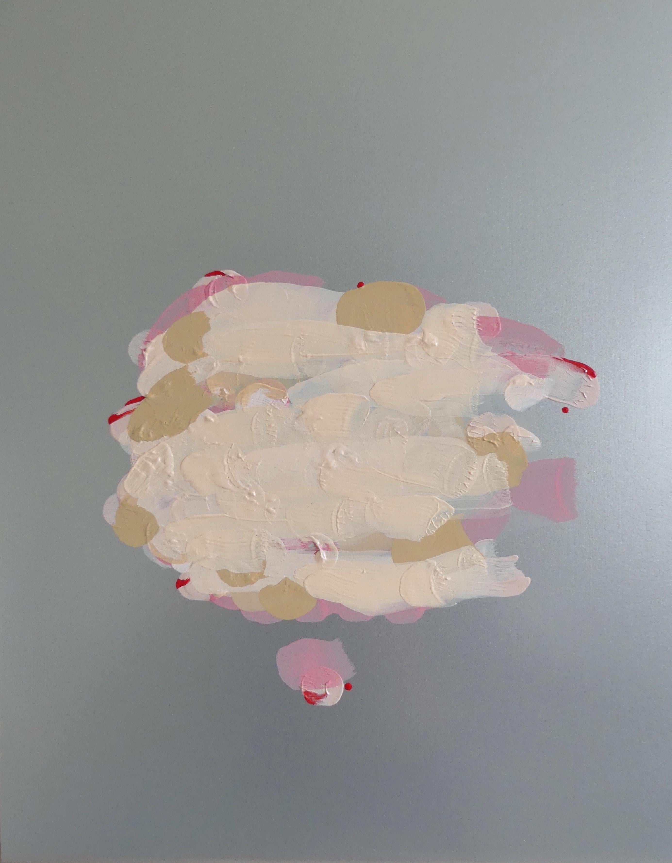 Laura Bidwa "Look" pittura a olio e spray su pannello