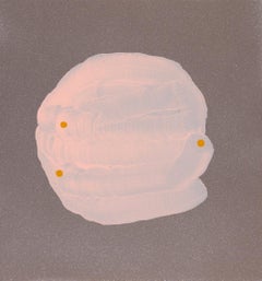 Laura Bidwa "Pink Thought 9" oil and spray paints on panel