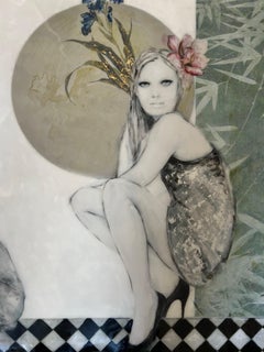 Laura Bofill “Companero de Vida” Mixed Media Art Painting Art Deco Style