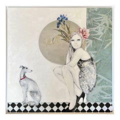 Laura Bofill “Companero de Vida” Mixed Media Art Painting Art Deco Style
